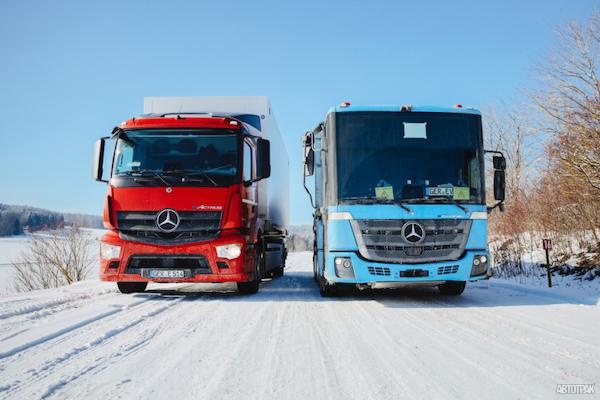 Электрические грузовики Mercedes-Benz прошли испытания холодом