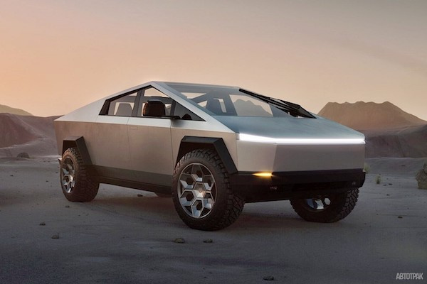 Tesla готовится к выпуску Cybertruck: пикап-амфибия из нержавейки на крутых колесах