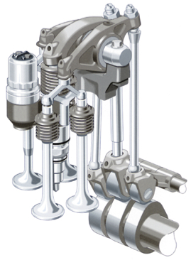 Четыре клапана на одном цилиндре применяют все ведущие моторостроительные фирмы. Усложнение конструкции улучшает образование газовой смеси в цилиндре